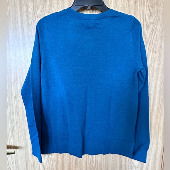 Katherine Barclay Peacock Merino Extra Fine Wool Casual V-neck Sweater Women’s S - Picture 3 of 5